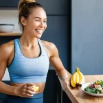 Home 16 러닝 초보자를 위한 식단 - **Prompt 1: Pre-Run Energy and Post-Run Recovery**
"A fit young woman, dressed in modern athleti...