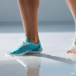 Home 14 러닝 중 발걸음 유형 진단법 - **Prompt 1: Self-Diagnosis of Foot Type with Wet Foot Test and Shoe Wear Patterns**
"A bright, c...