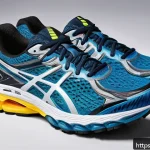 Home 23 러닝 필수 장비 리스트 - A detailed close-up of a high-performance running shoe showcasing its layered structure: cushioned m...